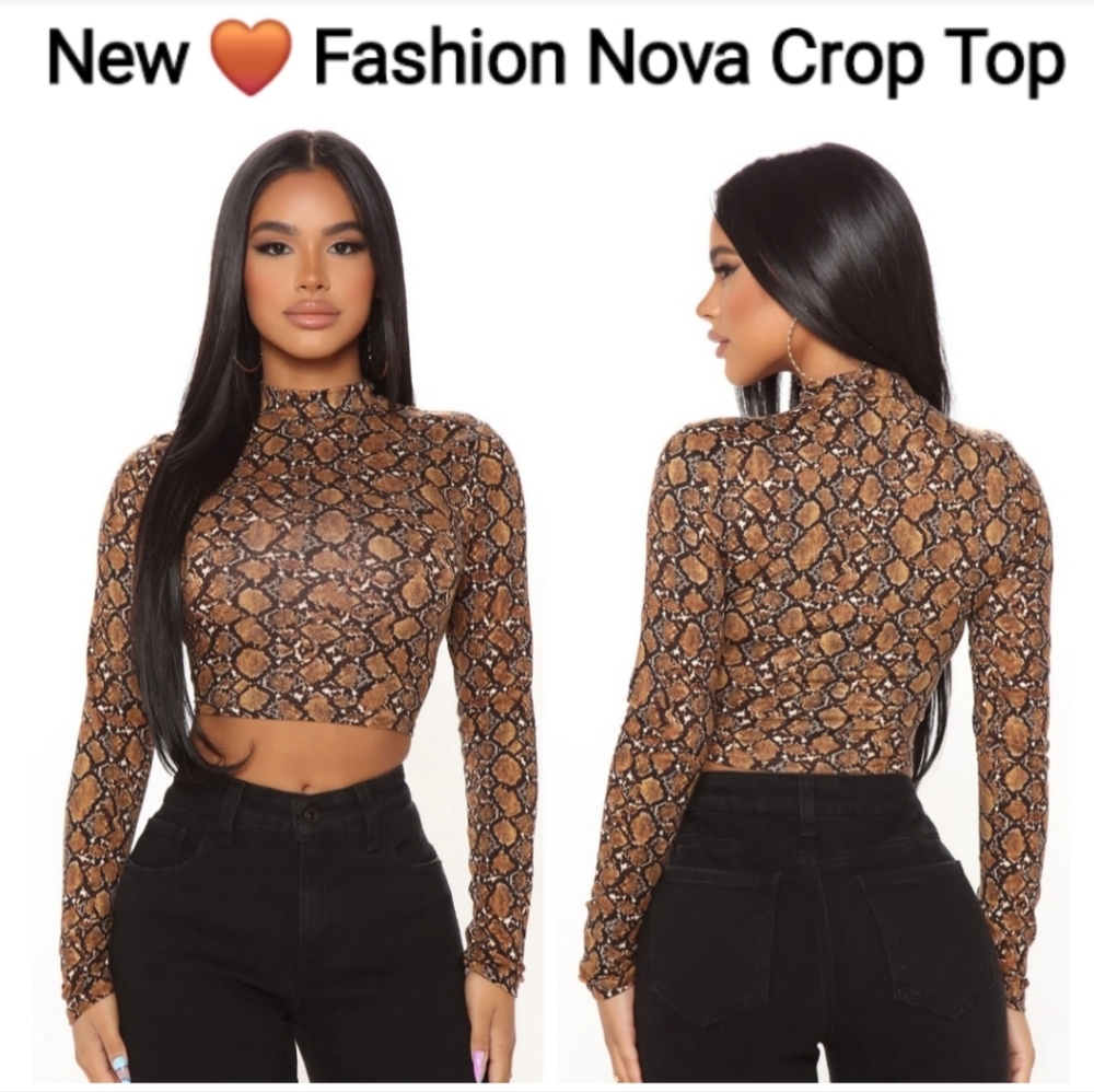 Wildlife Warrior Crop Top -Taupe/combo - Fashion Nova Size L